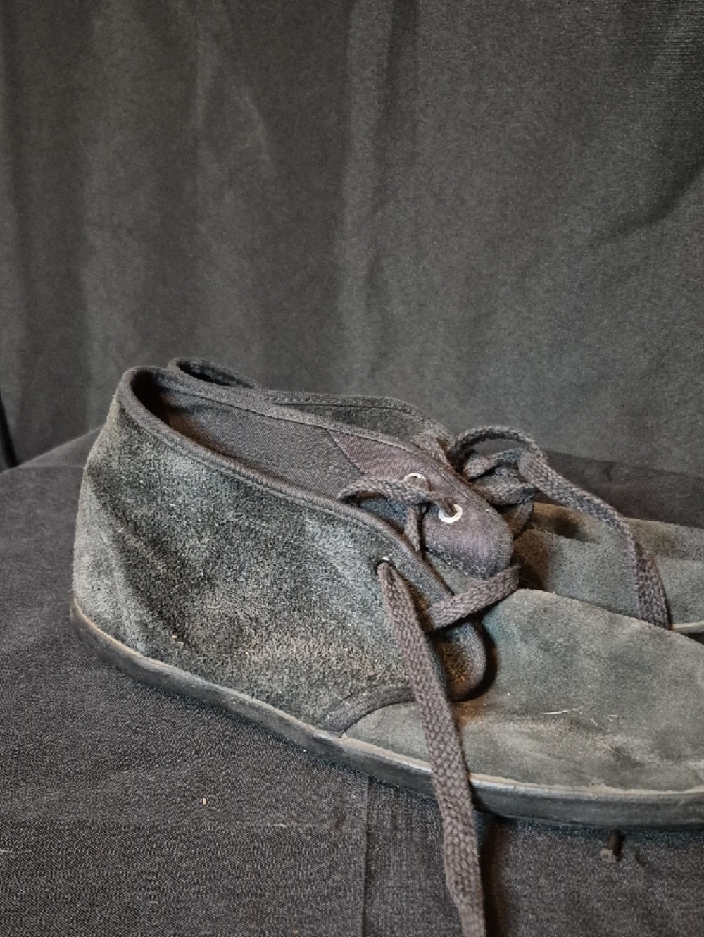 Black Suede Lace-Up Casual Shoes - Picture 6 of 7